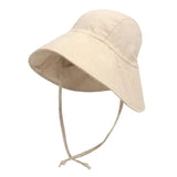 Big Brim Baby Sun Hat Summer Spring Kids Bucket Hat for Girls Boys Cotton Linen Children Cap Beach Travel Kids Hats Caps 2M-4Y