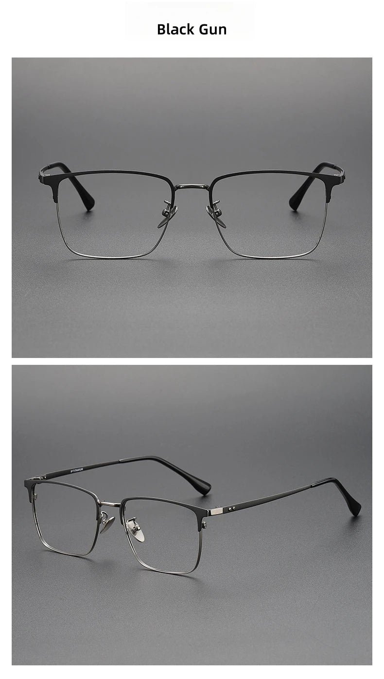 FIRADA Fashion Comfort Glasses Retro Luxury Titanium Square Eyewear Optical Prescription Eyeglasses Frame For Men Women 20363-C