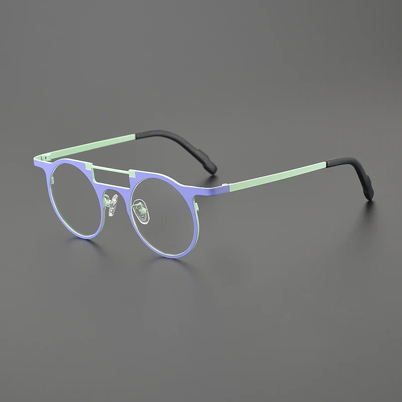 High-quality niche multi-color glasses frame literary fashion retro round ultra-light pure titanium hip hop trend optical glasse