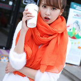 New White/Green/Blue/Yellow/Orange Cotton Linen Lady Women Soft Scarves For Girls Wraps Solid Color Female Casual Daily Shawls