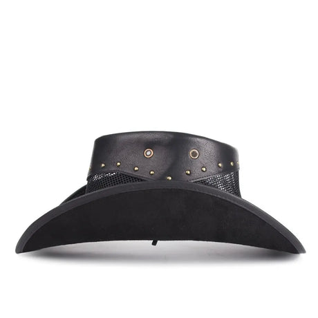 Designer Men's and Women's Leather Western Cowboy Hat Knight Cap Breathable Sun Hat Top Gorras Para Hombres 모자 Caps for Men