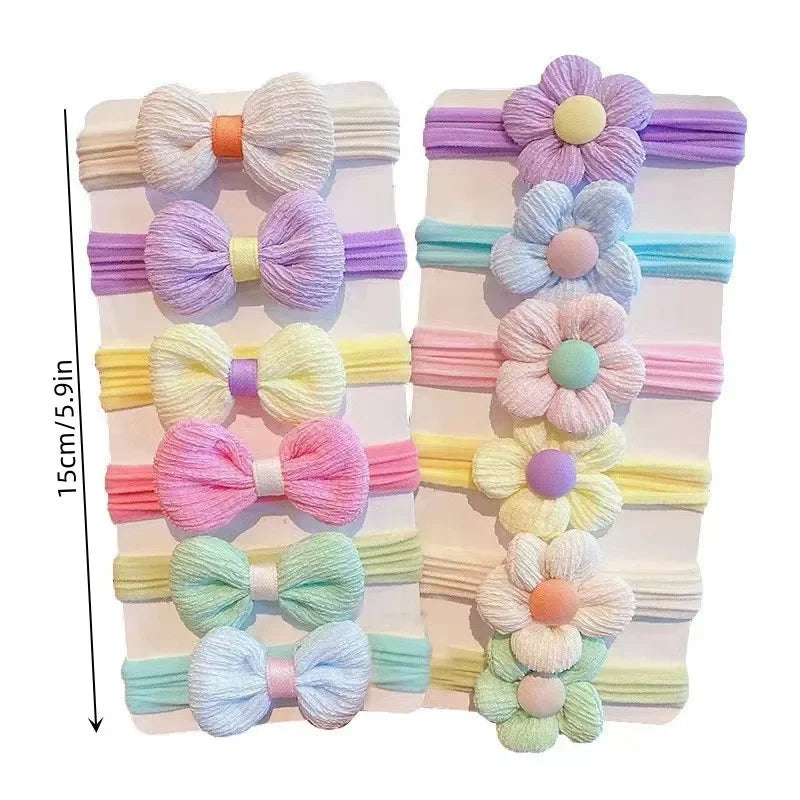 New 6Pcs/Set Children Headbands Flower Hair Ring Sweet Cute Ponytail Hair Band Little Girl Braided Towel Ring Hair Accessories