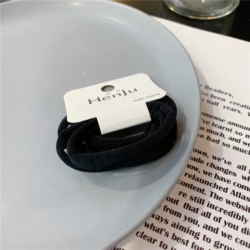 6Pcs/Lot Elastic Hair Bands Women Hair Rubber Band Elegant High Elasticity Solid Color Girls Elastic Hair Bands Hair Accessories