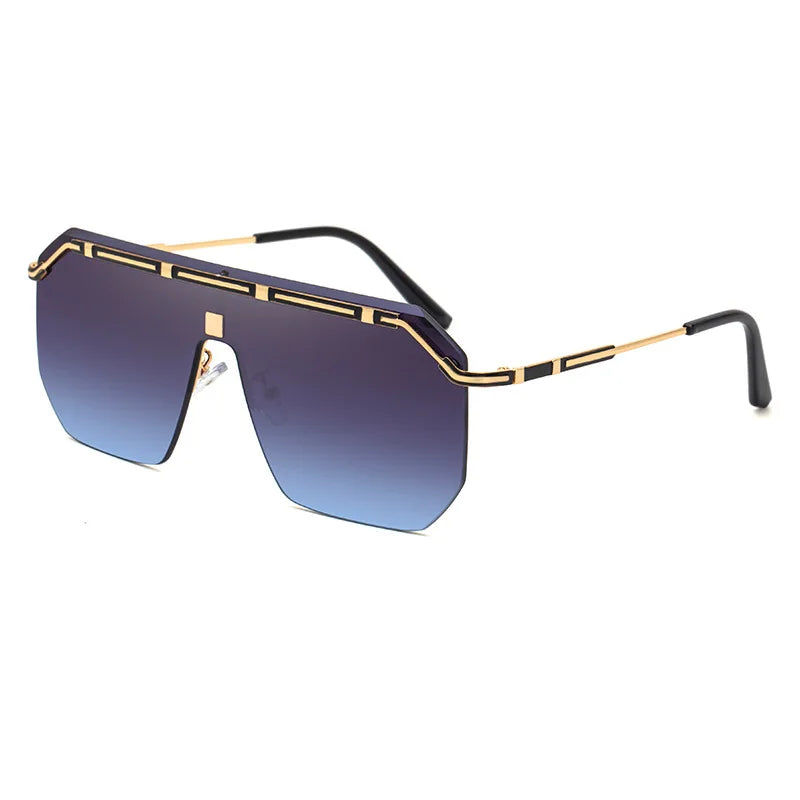 49245 One Lens Sunglasses Rimless Oversized Men Women Fashion Shades UV400 Vintage Glasses