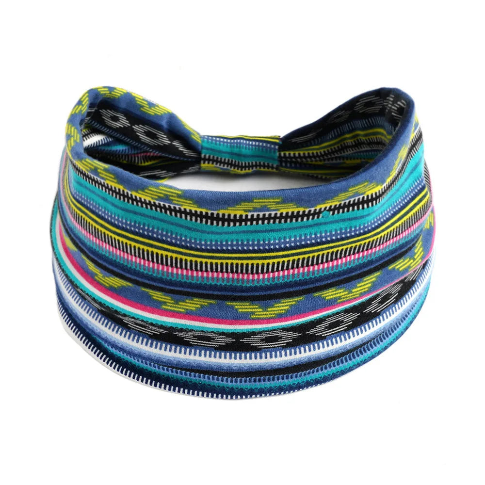 Boho Headbands For Women Fashion Stretch Wide Hair Bands Knoted Turban Yoga Sweatband Elastic Head Bands Stylish Wrap Headbands