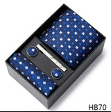 Gravatas For Men Luxury  Tie Hanky Pocket Squares Cufflink Set Necktie Box Male Brown April Fool's Day