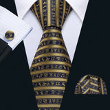 New Arrival Men's Ties Set Dinosaur Pattern Navy Gold Mens Wedding Necktie 8.5cm Necktie Business Silk Ties For Men Gift FA-5191