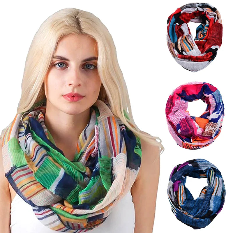 Bohemian Style Plaid Printed Scarf Soft Warm Thicken Neckerchief Fashion Silk Wool Scarves Y2k Design Snood Shawl Travel Blanket