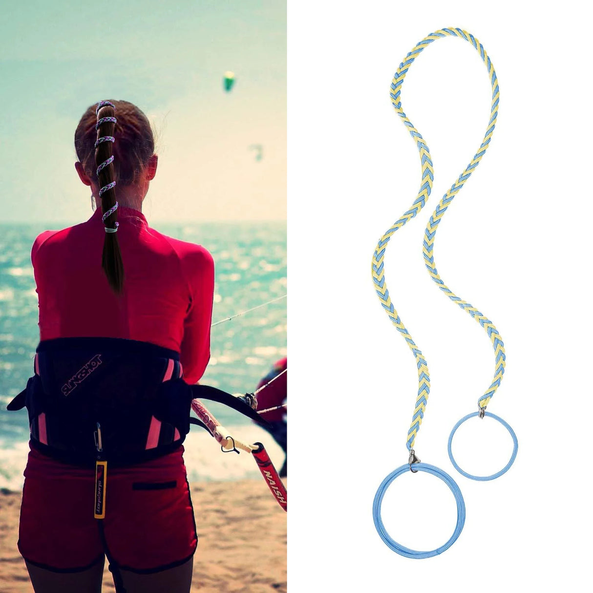 Elastic Hair Ties Ponytail Holders Colorful Gym Sports Hair Bands Spiral Long Pony Tial Wrap for Women Thick Hair for Wind Water