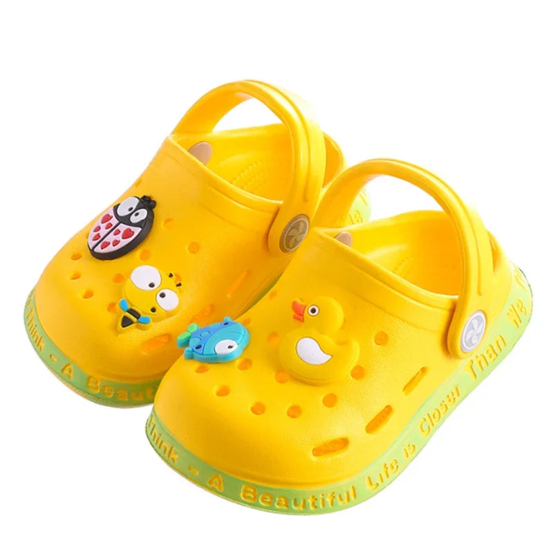 Summer Kids Sandals Children Hole Shoes Slippers Soft Non-slip Cartoon DIY Design Beach Sandy Slipper Shoe for Boys Girls