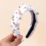Knotted Wide Headbands Diadem For Back To School Pearls Pencil Hair Bands Kids Head Hoop Girls Children Daily Tiara Accessories