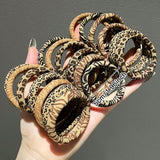 High Elasticity Universal Leopard Print Elastic Hair Scrunchie Ties for Women Girls Ponytail Holder Hair Rings Rope Accessories