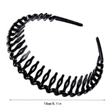 Non-slip toothed headband for pressing bangs and broken hair, pure black and versatile plastic concealed headband