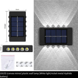 Solar Wall Lamp Outdoor 4/6/8/10/12/16LED Light Waterproof Up And Down Luminous Lighting Balcony Yard Garden Decoration Lights