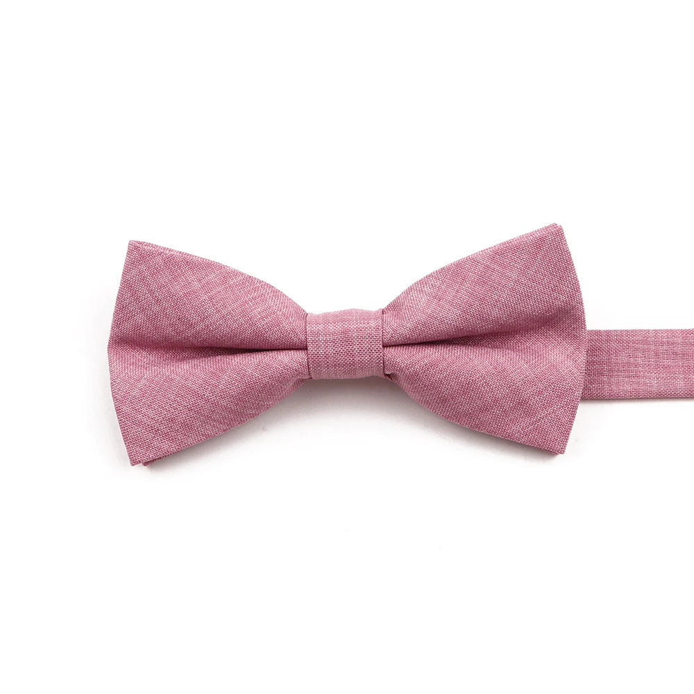 High Quality Mens Solid Color Bowtie Set For Men Children Wedding Party Dinner Accessory Pink Orange Father-son Bow Tie Gift