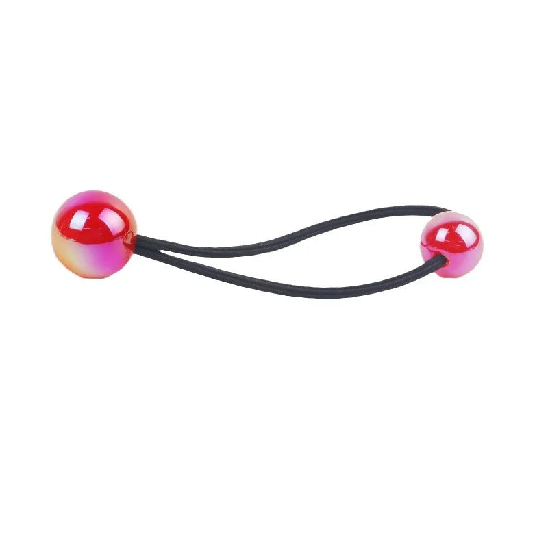 2pcs/lot Ponytail Ball Hair Ties For Girls Elastics Hairband Colorful Twin Bead Pom Balls Hair Rope Kids Hair Accessories