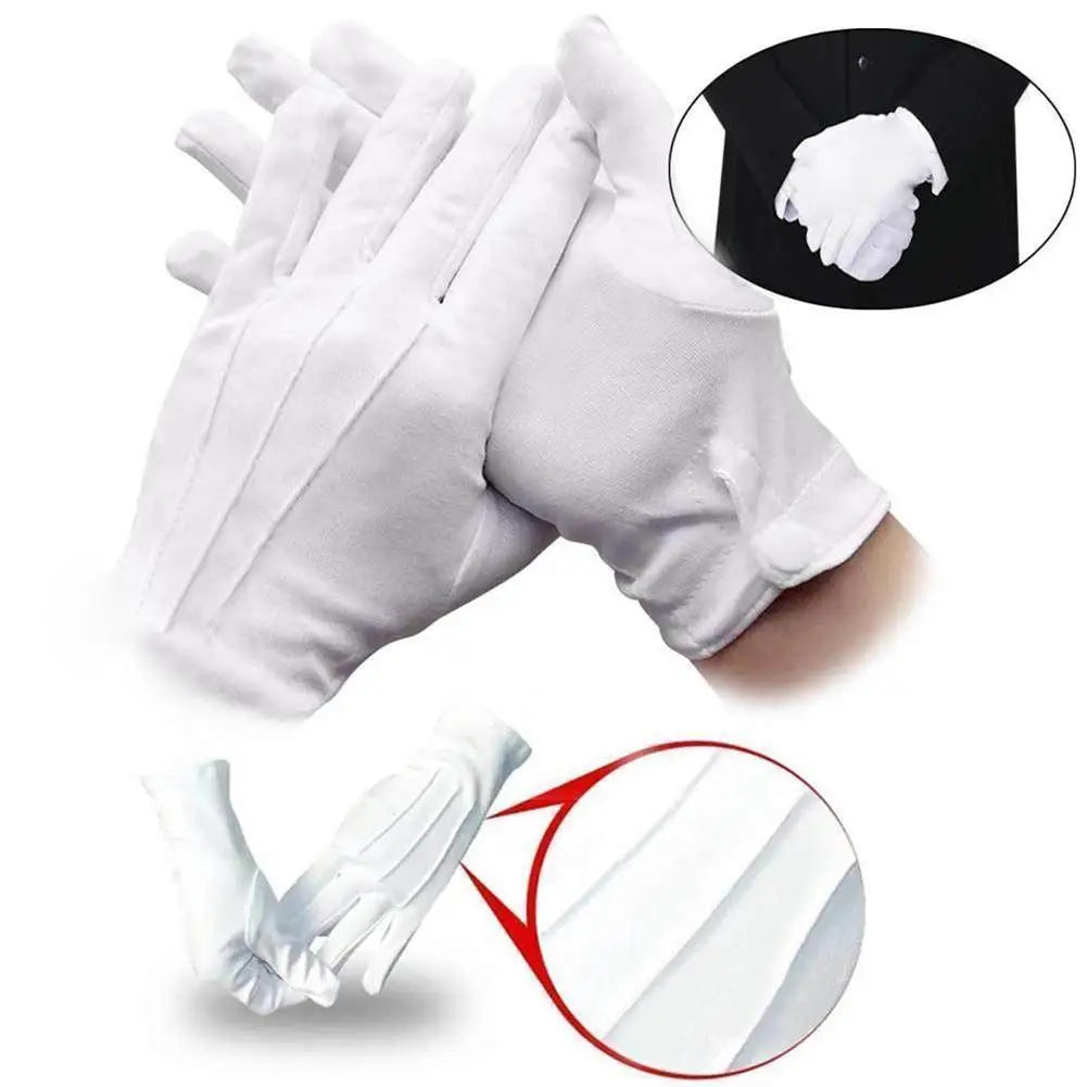 Adult White Formal Gloves Men Tuxedo Guard Parade Santa Inspection Dress Cheap Working Gloves