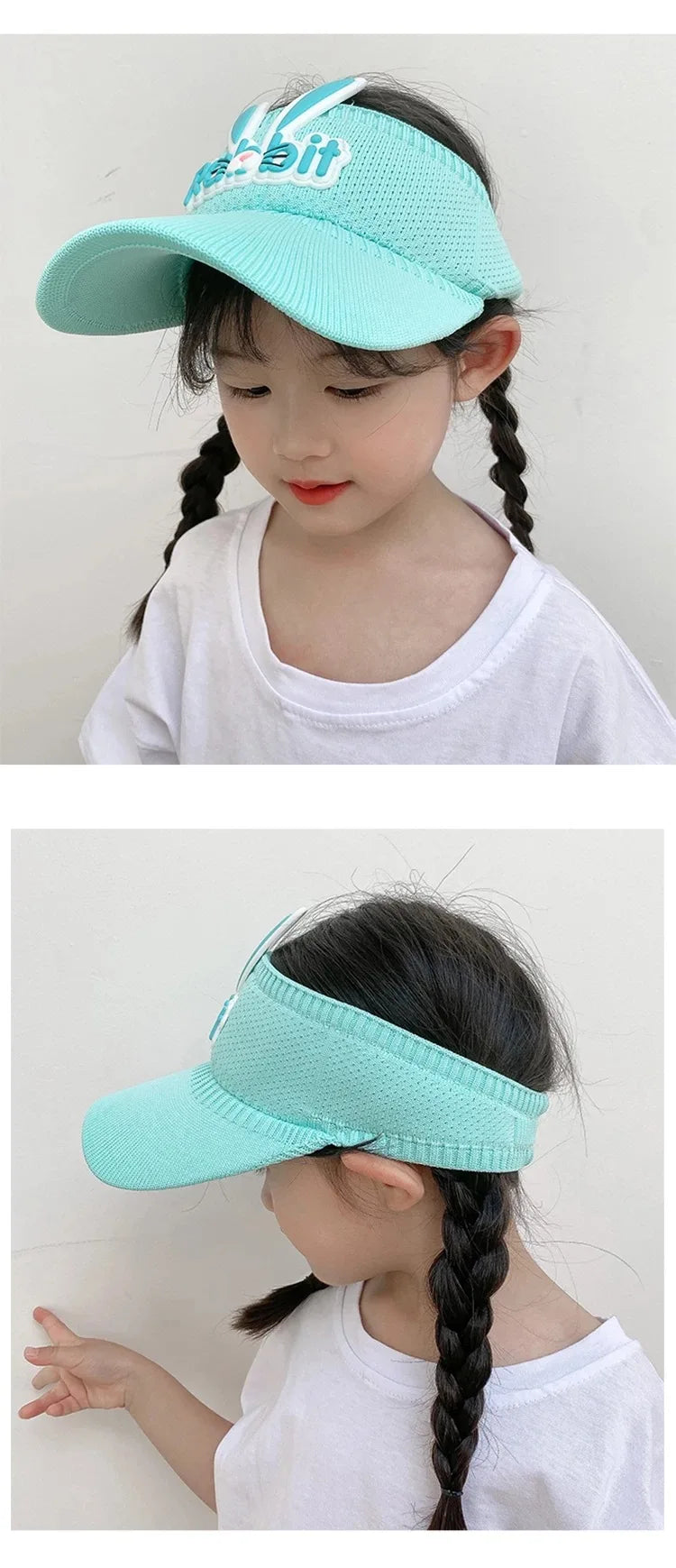2023 New Kids Sun Hats Children Summer Visors Cute Rabbit Wings Bunny Hat Summer Hat for Kids Boys Girls Hats 3-12years Old