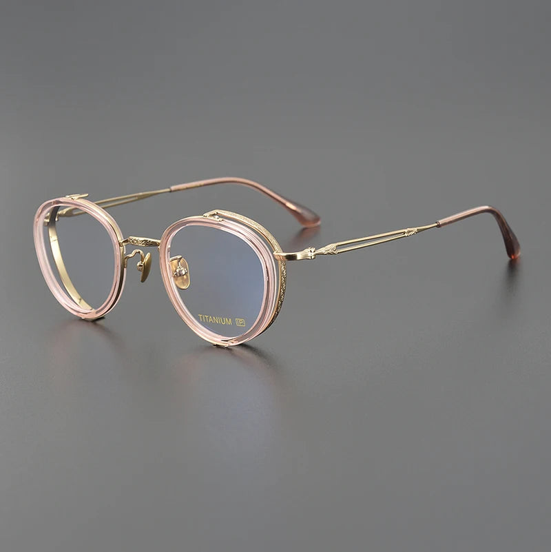 Exquisite Titanium Handmade Glasses Frame Mens Women Retro Square Spectacle Frames Eyeglasses Japanese Design Oval Round Eyewear