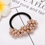 Women Hair Accessories Pearls Beads Headbands Ponytail Holder Girls Vintage Elastic Hair Bands