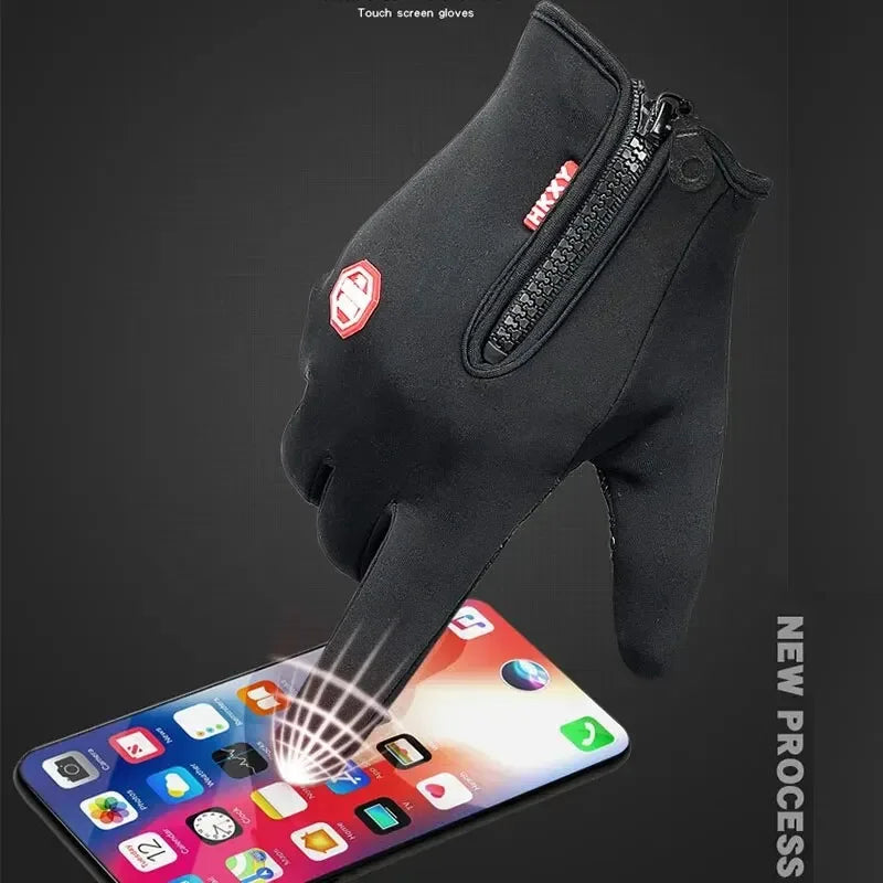 Ski Gloves Grab Velvet Touch Screen Gloves Autumn and Winter Warm Plus Velvet Cold Proof Waterproof Outdoor Riding Model