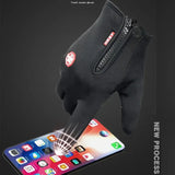 Ski Gloves Grab Velvet Touch Screen Gloves Autumn and Winter Warm Plus Velvet Cold Proof Waterproof Outdoor Riding Model