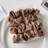 3/4/5 PCS Elastic Bands Elegant Solid Color Satin Pleated Scrunchies Woman Strong Ponytail Hair Ties Accessories Wholesale