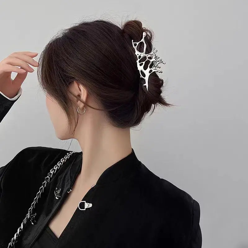 1pc Advanced metal liquid hair claws, women's hair volume, multiple discs, hair clips, hair accessories, temperament, headwear