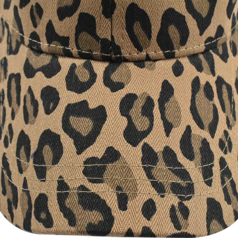 Summer Men Women Baseball Cap Leopard Print Snapback Hat Cotton Adjustable Hip Hop Hat Outdoor Sports Trucker Caps Sun Hats