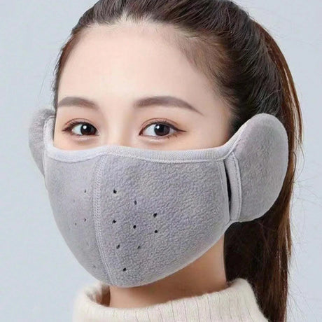 Thickened Winter Windproof Breathable Mask with Anti Freezing Ear Earmuffs Unisex Cold-Proof Warm Mask for Outdoor Sport Cycling