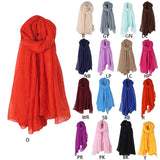 652F Women Solid Color Scarfs Large Long Lightweight Headscarf Linen Sheer Shawl Wrap