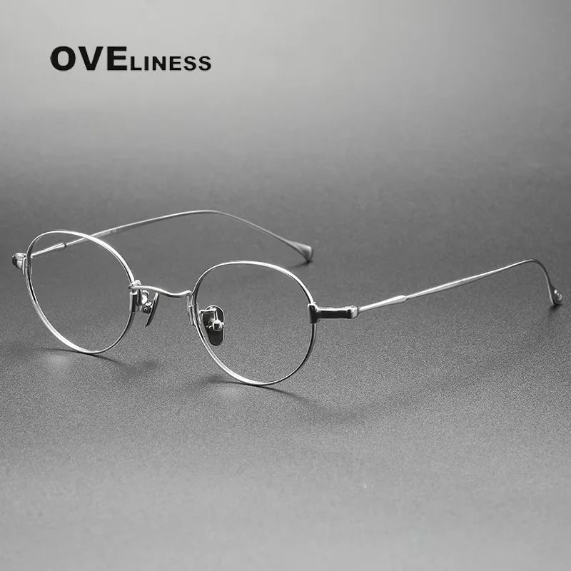 Pure Titanium Glasses Frame Men Women Vintage Round Brand Design Eyeglasses Frames New Titan Eyewear High Quality Spectacles