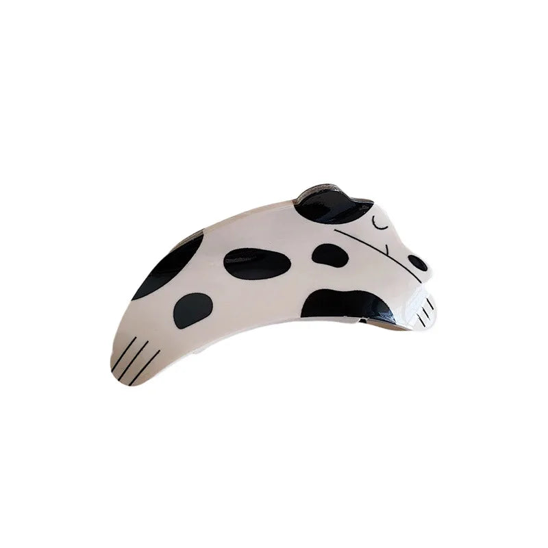 Fun Acetic Puppy Hair Clip Spotted Dog Rhinestone Shark Clip Cute Cartoon Animal Grab Clip Hairpin Women Hair Accessories Gifts