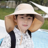 Boys Sunscreen Hat With Large Brim Shawl Versatile Fisherman Hat Hat Childrens Hat Sunscreen Durable Summer Sun Summer