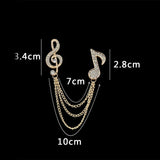 Luxury Crystal Musical Note Brooches Clothing & Accessories Coat Suit Scarves Shawl Badges Lapel Pin Music Teacher Gifts for Men