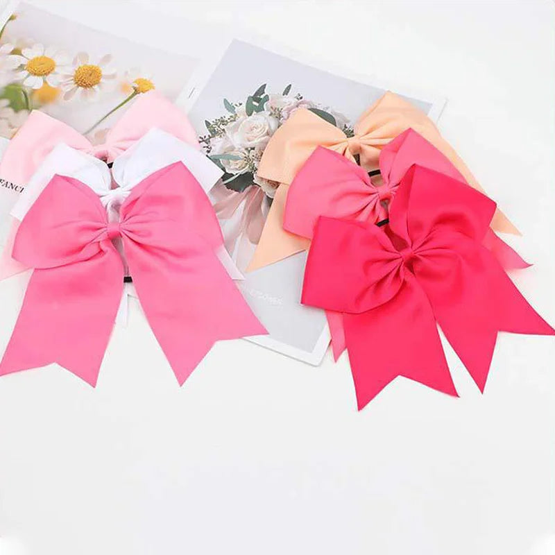 8'' Large Elastic Hair Bows Head Rope Bands Grosgrain Ribbon Hair Ties Boutique Bow Tie For Girls Headwear Hair Accessories