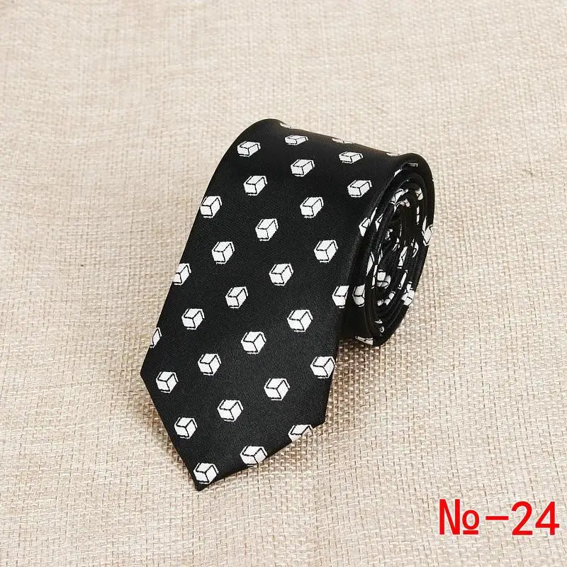 Classic Fashion Men's Skinny Tie Colorful Musical Notes Printed Piano Guitar Polyester 5cm Width Necktie Party Gift Accessory