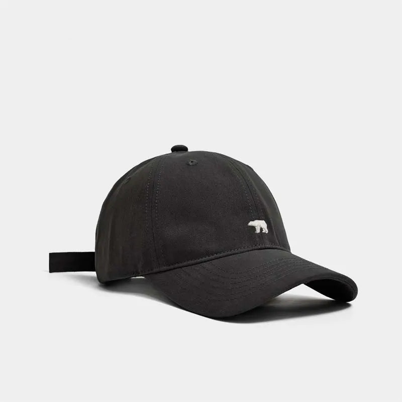 Outdoor Fashionable Unisex Retro Polar Bear Embroidered Baseball Cap New Style Versatile Big Head Circumference Duckbill cap