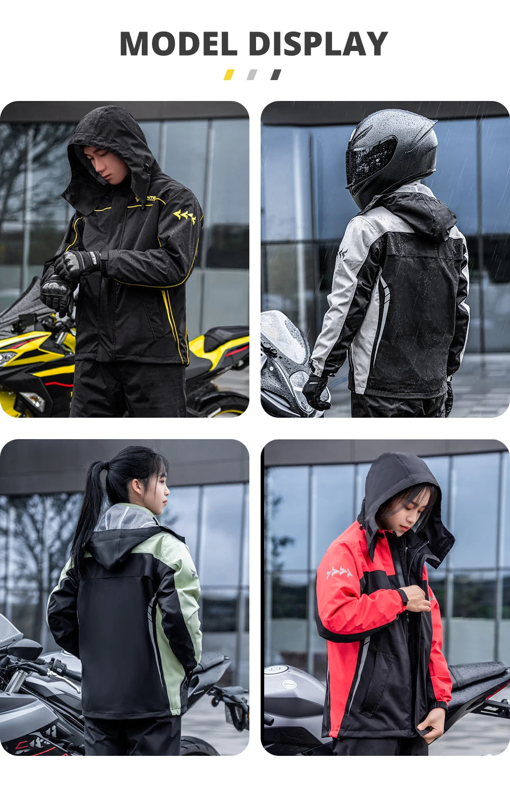 Motorcycle Raincoat Men Women Waterproof 100% Motorcycle Rider Raincoat Suit Moto Raincoat Rain Coat Jacket Pants Biker Rain Set