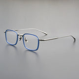 TFTB Retro All Pure Titanium Men's Glasses Luxury Square Small Framework Ultralight Optical Prescription Eyeglasses Frame 142mm