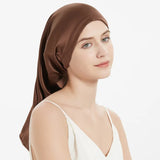 100% Mulberry Silk Sleep Cap for Long & Curly Hair Nightcap with Adjustable Hair Wrap for Woman