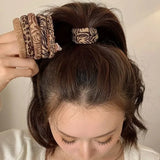 5pcs Leopard Print High Elastic Hair Ties Scrunchie Ties High Elasticity Ponytail Holder Women Girls Hair Rings Rope Accessories