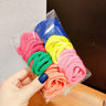 50PCS/Set Women Girls 4CM 2CM Colorful Nylon Elastic Hair Bands Ponytail Holder Rubber Bands Scrunchie Headband Hair Accessories