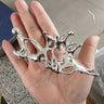 Y2K Liquid Metal Butterfly Hair Claw Hairpin 2024 Trendy NEW Design Irregular Hollowed HairClip Women Headwear Accessories