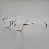 TFTB Retro All Pure Titanium Men's Glasses Luxury Square Small Framework Ultralight Optical Prescription Eyeglasses Frame 142mm