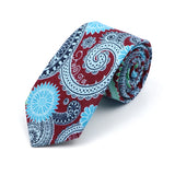 New Style Floral Printed 6cm Tie Blue Green Purple Skinny 100% Cotton Necktie For Men Women Wedding Party Suits Shirt Accessory