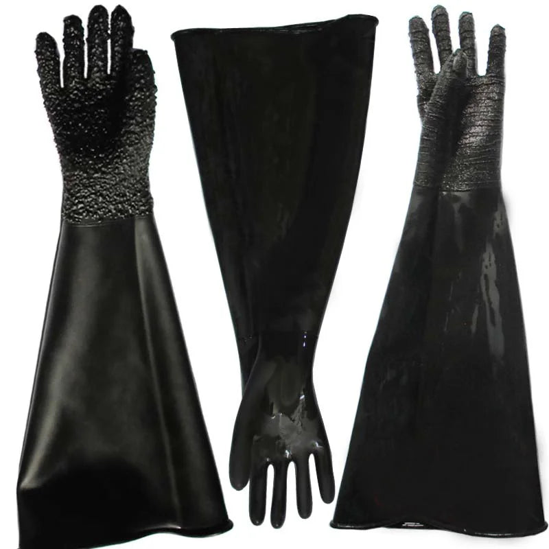 Sandblasting Rubber Gloves High-pressure Long Thicken Particles Wear-resistant Gloves Sandblasting Acid Alkali Resistant Gloves