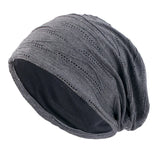 Unisex Men Women Beanie Cotton Night Sleep Cap Bonnet Chemo Hat Headwear Turban Baggy Hair Care Nightcap Pullover Hat Solid Colo
