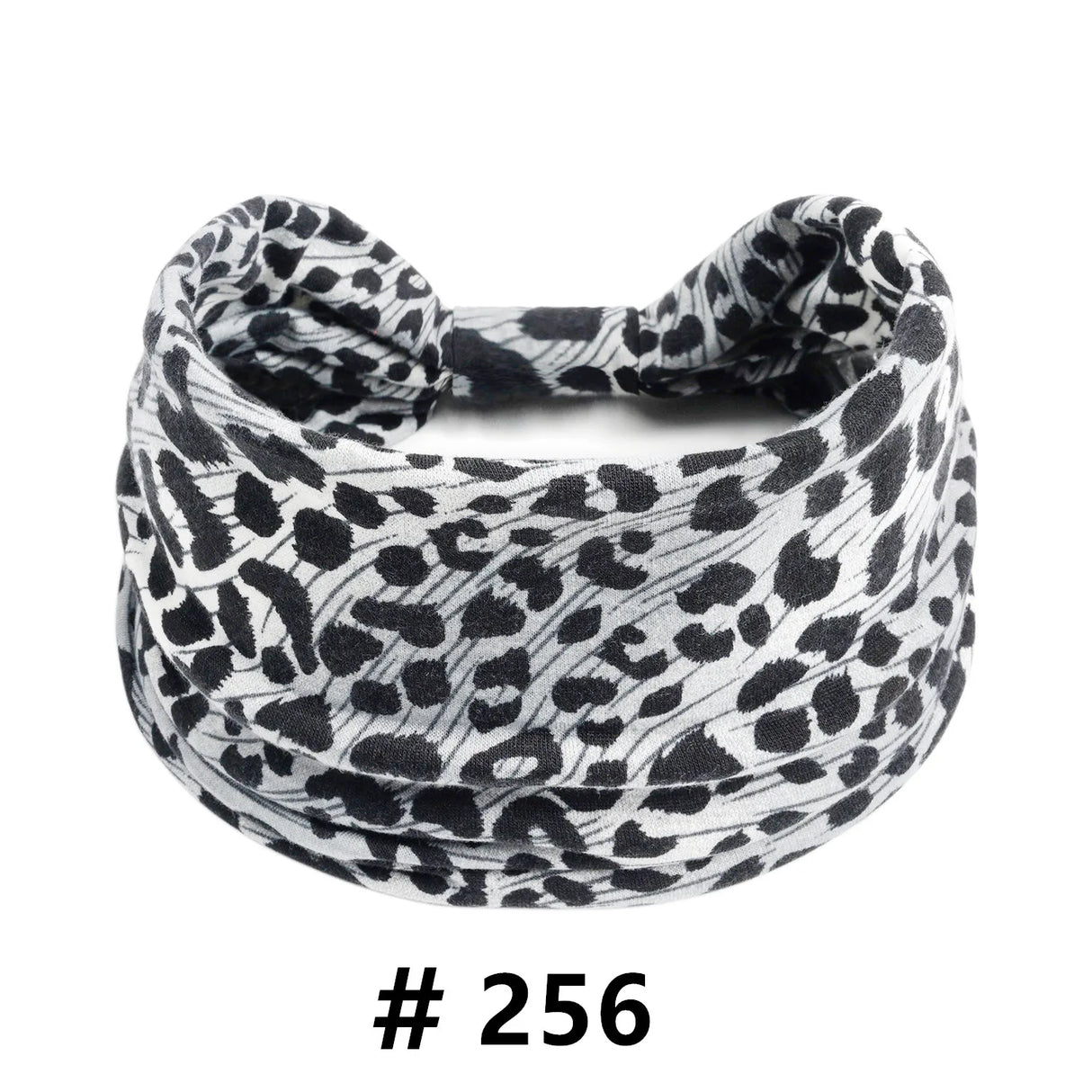 Leopard Print Headbands for Women Wide Boho Turban Head Wraps Cotton Knotted Elastic Hairbands Non Slip Workout Hair Accessories
