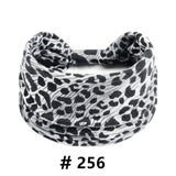 Leopard Print Headbands for Women Wide Boho Turban Head Wraps Cotton Knotted Elastic Hairbands Non Slip Workout Hair Accessories